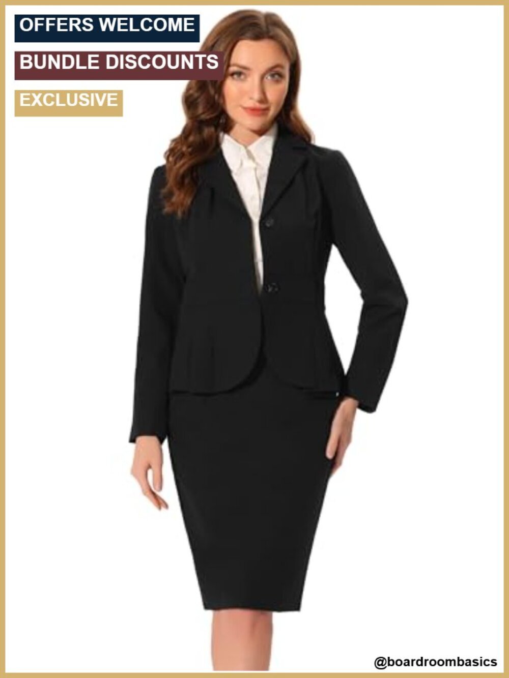 2 Piece Skirt Suit Set Blazer and Pencil Skirt Office Wear Business Casual